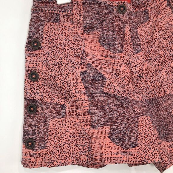 Anthropologie Cartonnier Island Hopper Peach Navy Speckle Button Side Shorts - Picture 3 of 16